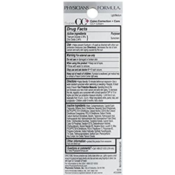 Physician's Formula SUPER‎ CC COLOR-CORRECTION + CARE CC CREAM … - Picture 5 of 6
